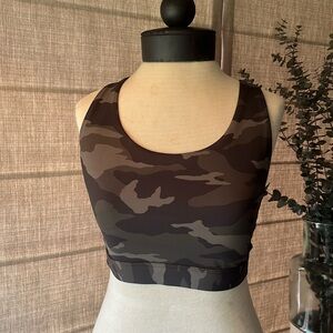 Athleta Grey/Black/Green Camouflage Sports Bra